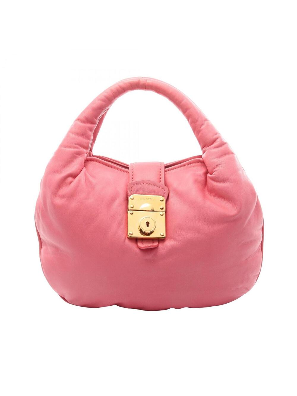 Miu Handbag Leather Pink Ghw #339341M79B
